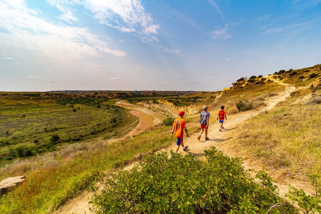 National park scenery in Theodore Roosevelt National Park, North Dakota