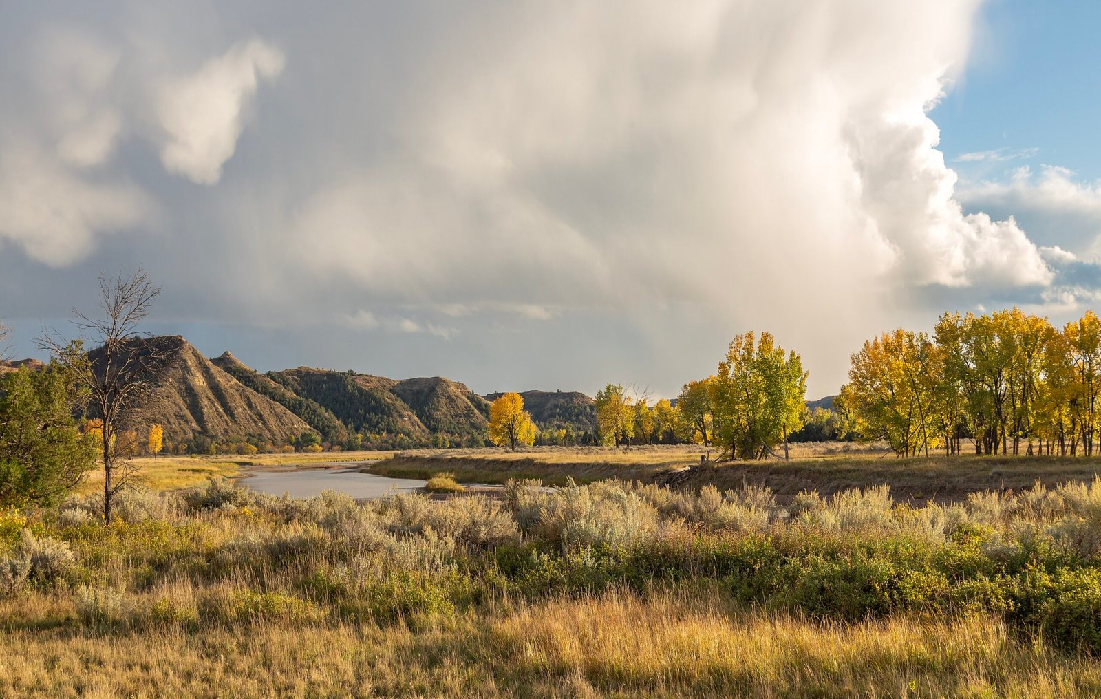 National park scenery in Theodore Roosevelt National Park, North Dakota