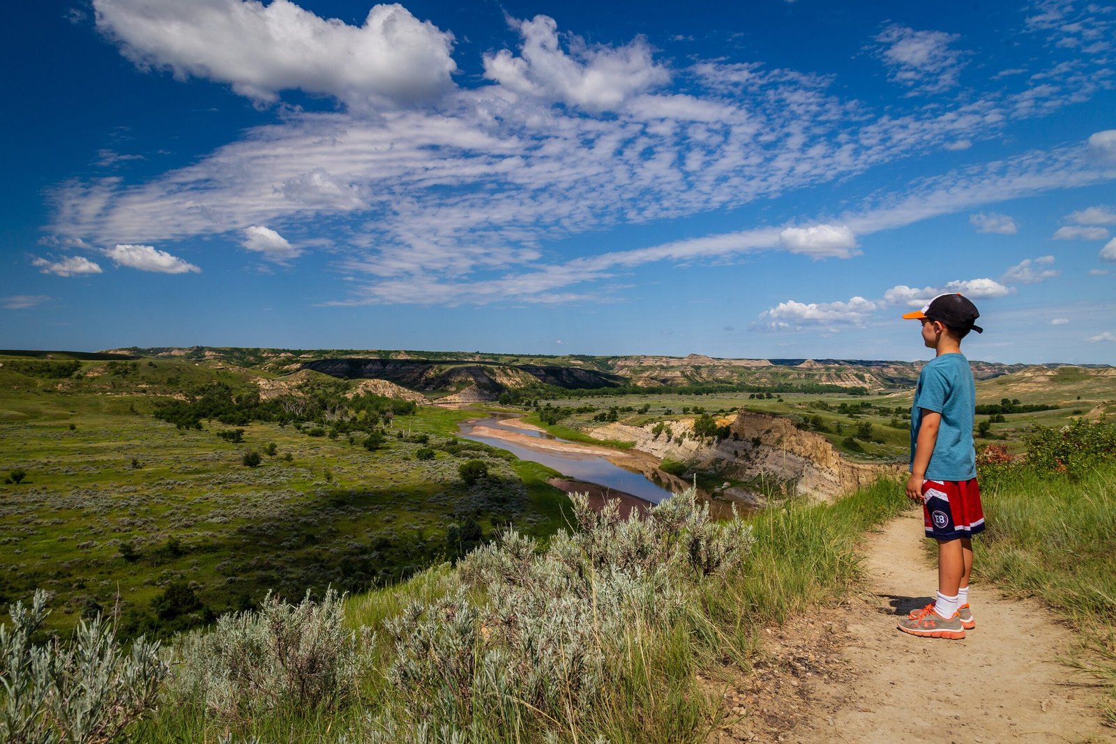 National park scenery in Theodore Roosevelt National Park, North Dakota