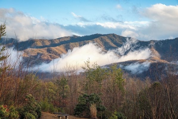 Real Log Cabin with Amazing Views, Hot Tub, Sauna & Games vacation rental in Cobbly Nob, Gatlinburg